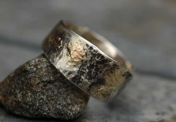 Sterling Silver and Yellow Gold Band  Made To Order Mixed Metal Ring Wedding Band Handmade