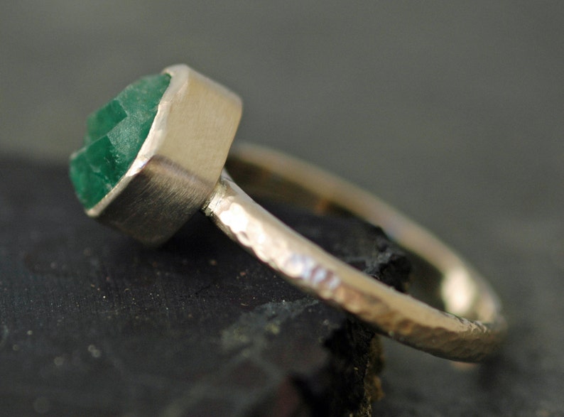 Rough Emerald in 18k Gold Ring Custom Made image 7