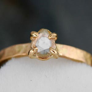 Rose Cut White Diamond on Recycled Gold Ring Custom Unique Engagement Ring Handmade image 3