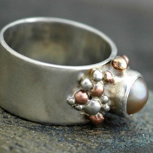 Freshwater Pearl in Sterling Silver Ring Custom Made image 3
