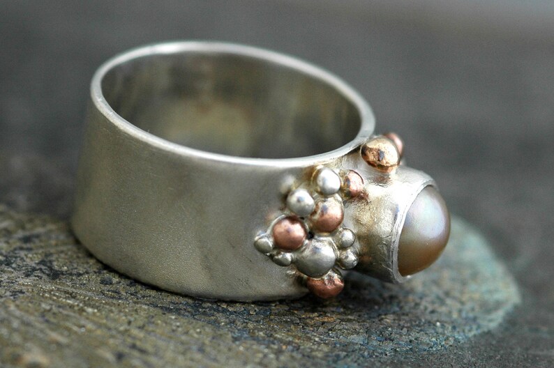 Freshwater Pearl in Sterling Silver Ring Custom Made image 3