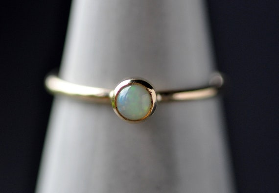 Ethiopian Opal in Recycled 14k or 18k Yellow Rose or White Gold Ring Made to Order