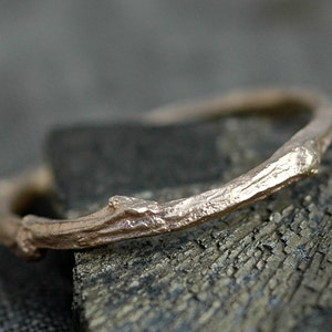14k Gold Branch Ring- Twig Band, Custom Made Wedding or Engagement Ring in Yellow, White, or Rose Gold Handmade