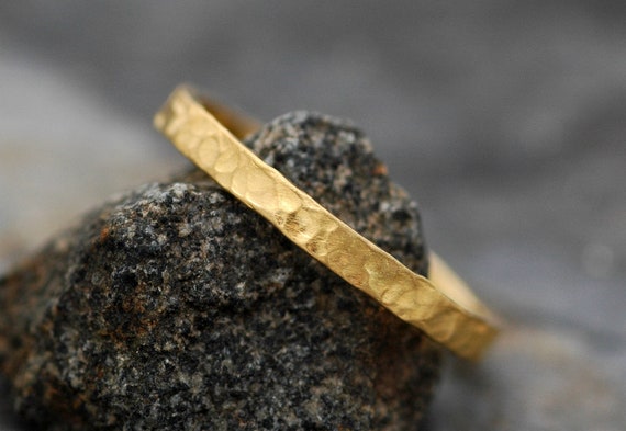 22k Recycled Yellow Gold Wedding Band- Custom Made Ring Handmade