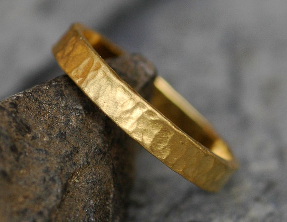 22k Recycled Yellow Gold Wedding Band- Custom Made Ring