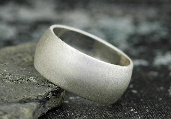 3/8 Inch Satin Frosted Sterling Silver Band- Custom