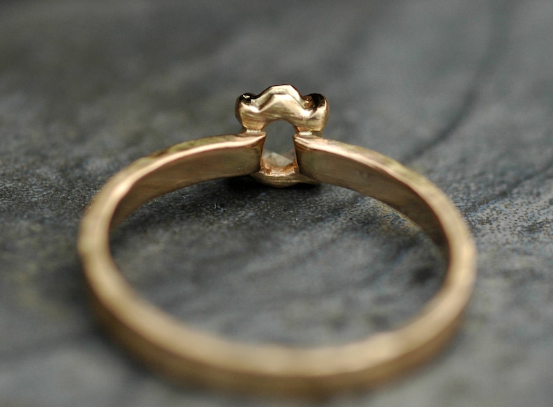 Rose Cut White Diamond on Recycled Gold Ring Custom Unique Engagement Ring Handmade image 5