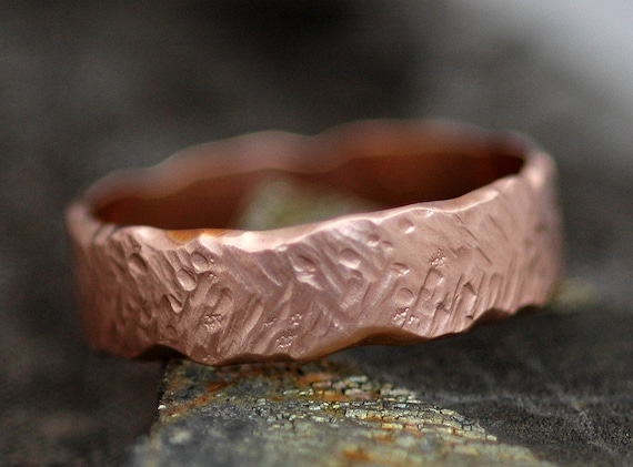 Gold Band- Recycled Gold in Herringbone Texture- Custom Made Choose 14k or 18k White, Yellow, or Rose Gold