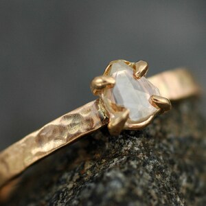 Rose Cut White Diamond on Recycled Gold Ring Custom Unique Engagement Ring Handmade image 8