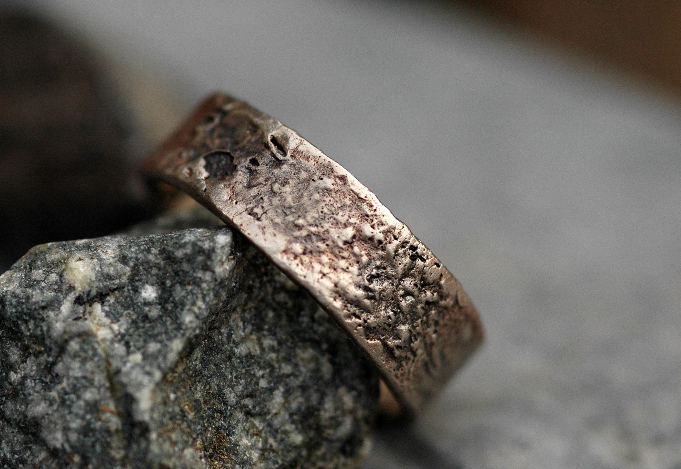 Reticulated Recycled Gold Wedding Band Set- Made to Order