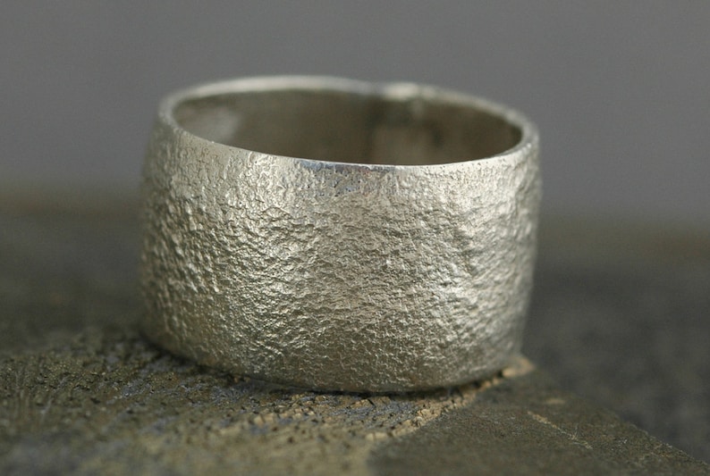 Reticulated Wide-Band Sterling Silver Ring Custom Made