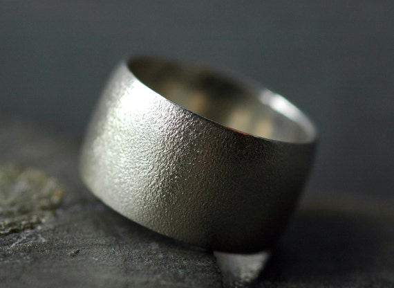 1/2 Inch Textured Sterling Silver Band- Custom