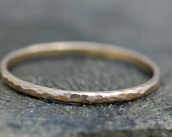 Thin Solid Recycled 14k Gold Stacking Ring- Rose Gold, White Gold, Yellow Gold, Mixed Gold Made to Order