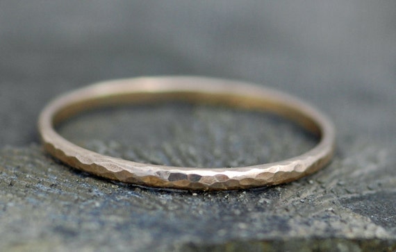 Thin Solid Recycled 14k Gold Stacking Ring- Rose Gold, White Gold, Yellow Gold, Mixed Gold Made to Order