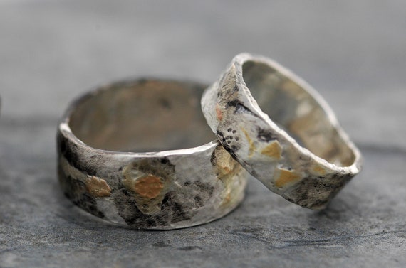 Sterling Silver and Yellow Gold Band- Made To Order Mixed Metal Ring