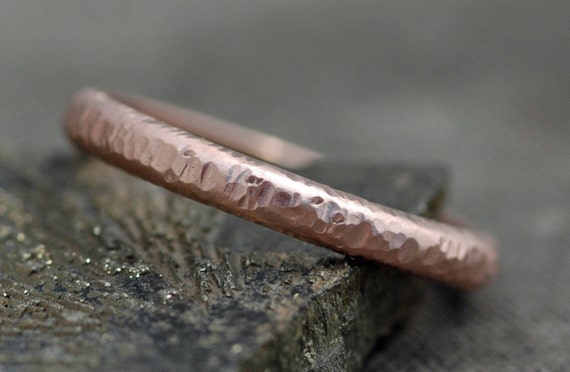 Birch Bark Textured Gold Stacking Ring- 14k Recycled White, Yellow, or Rose Gold Handmade