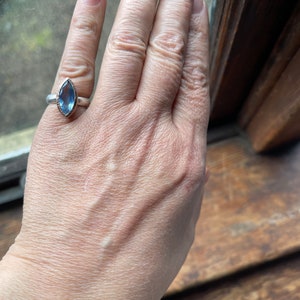 Faceted Aquamarine on Reticulated Sterling Silver Ring with Rose Gold Made To Order Handmade image 10