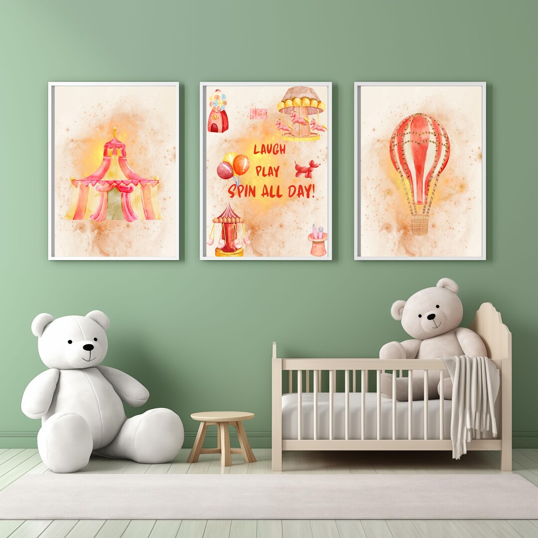 Nursery Room Amusement Park Poster Poster for Kids Room Nursery Decor Printable Wall Art Kids ...