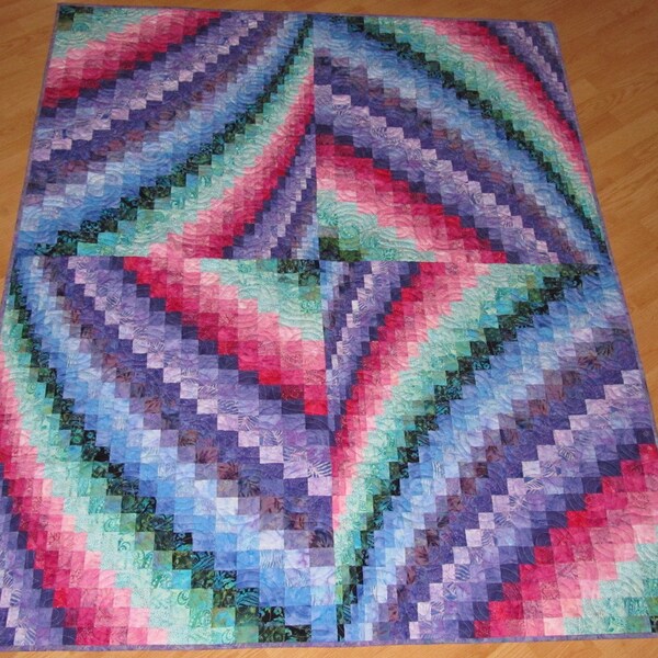 Whirling Batik Bargello Lap Quilt