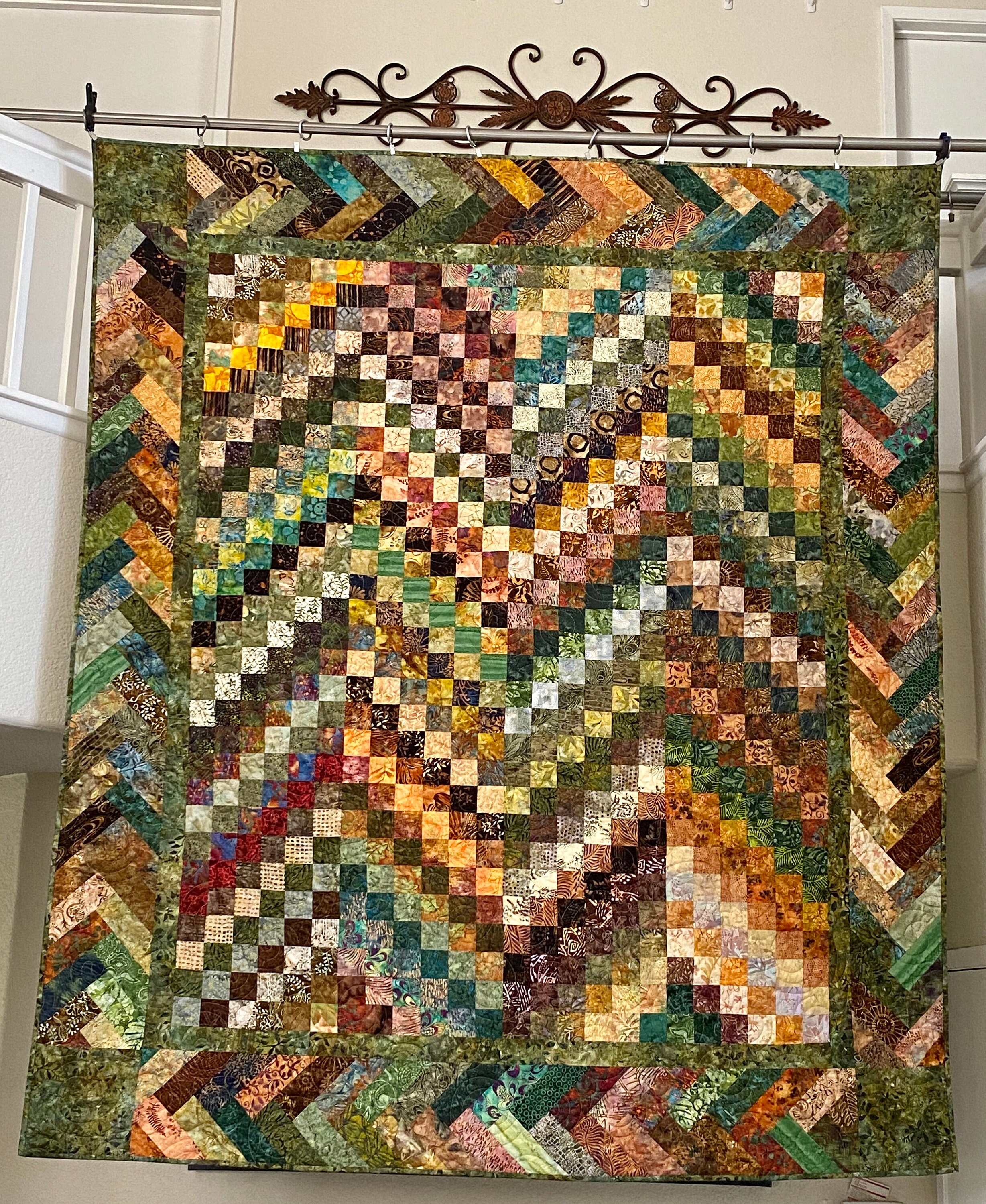 Prairie Braid Batik Bargello Lap Quilt Etsy