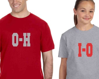 OHIO state shirt set of 2 shirts for Little Ohio State Football Fans Father Son matching tees college football Ohio shirt gift for dad 2X-5X