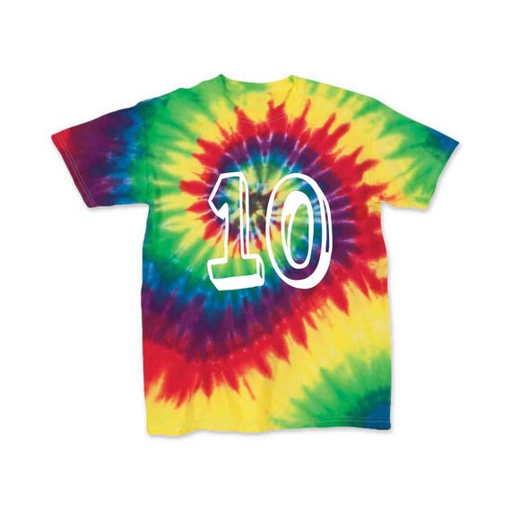 Tie Dye Shirt Kids 10th birthday Number Shirt custom shirts | Etsy