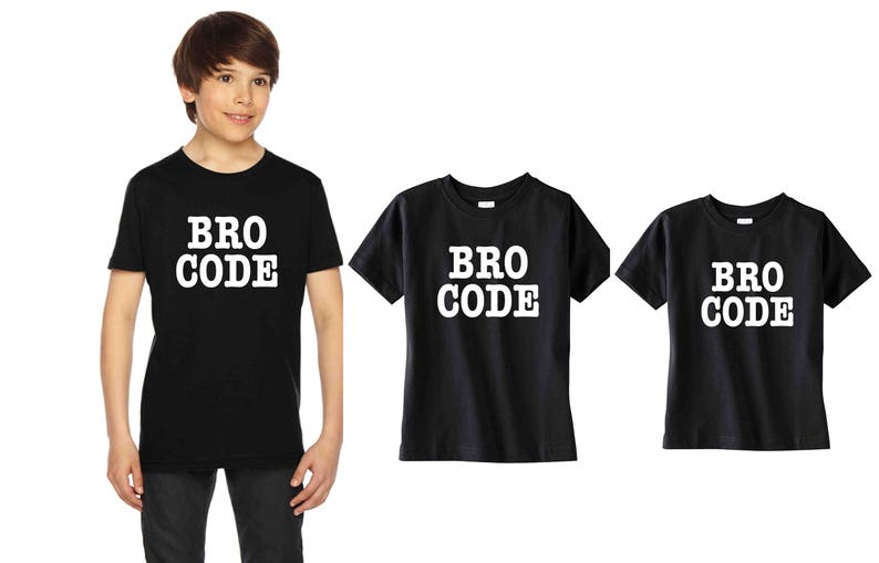 Set of 3 Brother shirts Bro Code shirt set sibling tshirts gifts for big brother little custom shirts graphic tees tshirt printing gift idea