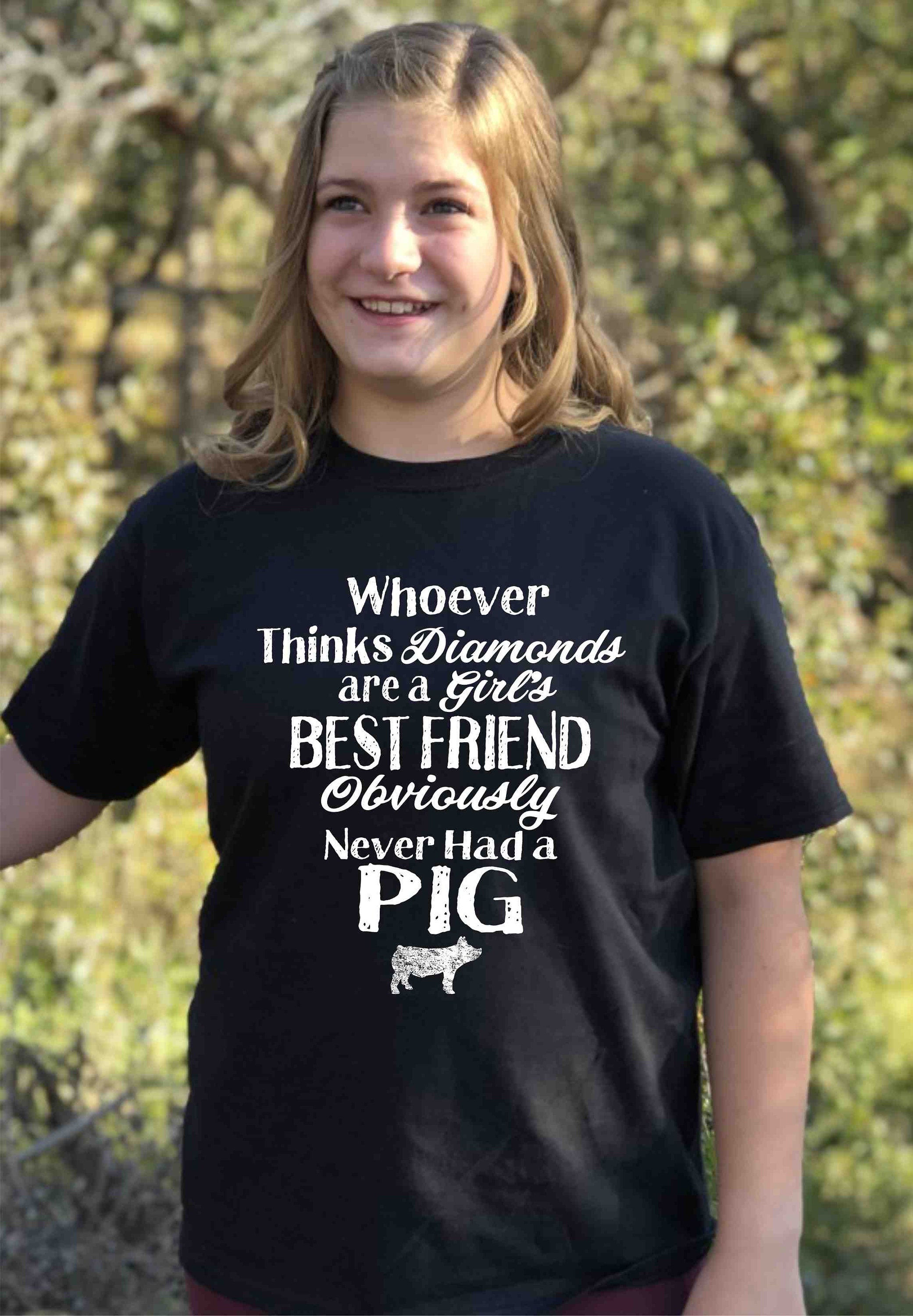 Pig shirt Custom 4H county fair shirts Diamonds Best Friend | Etsy