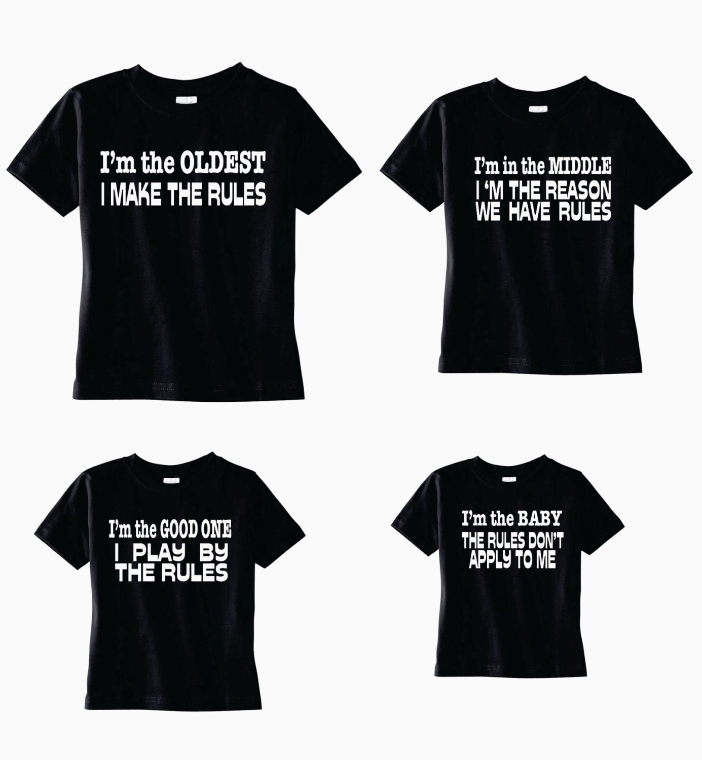 Funny Set 4 Brother Shirts Oldest Brother Middle Brother Etsy