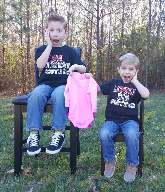 Big Brother Shirt Baby Announcement Set Of 2 Boys Custom Etsy