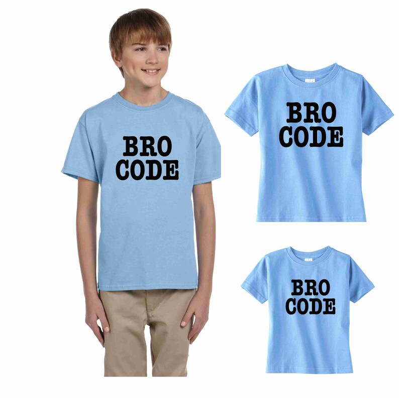 Set of 3 Brother shirts Bro Code shirt set sibling tshirts gifts for big brother little custom shirts graphic tees tshirt printing gift idea