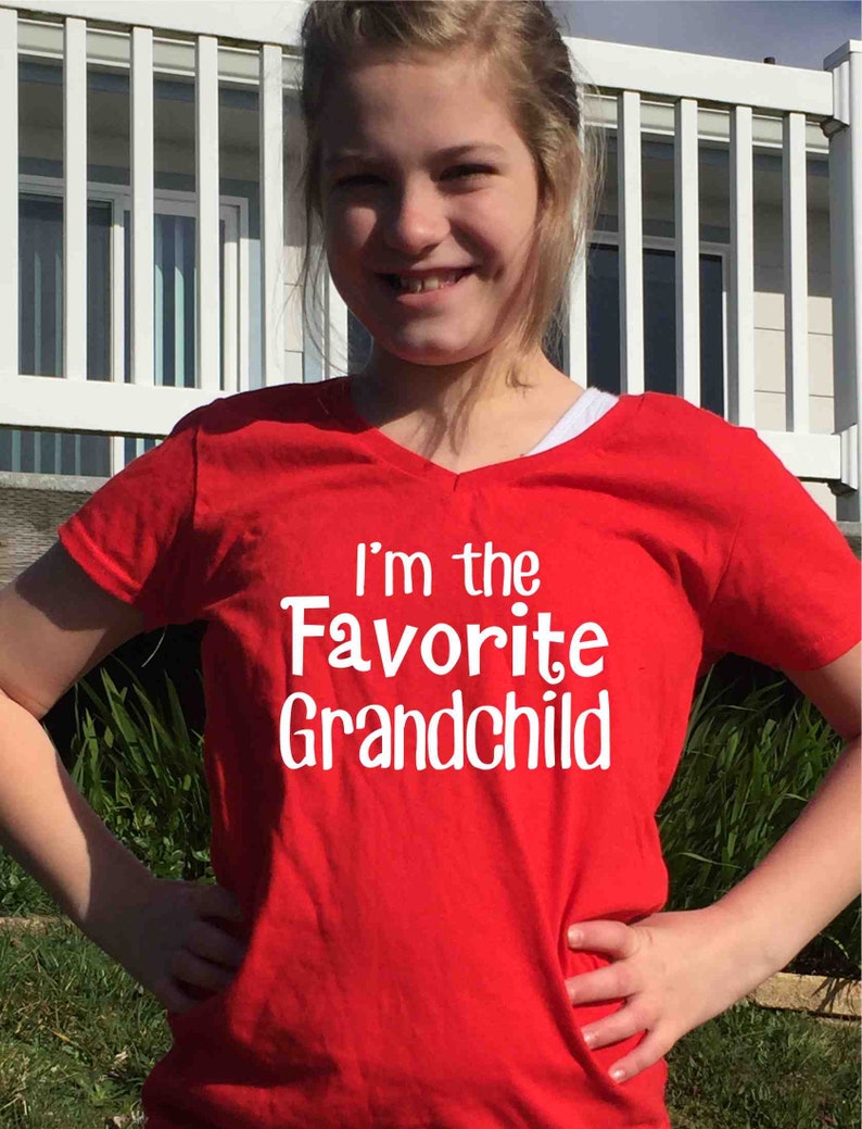 Funny shirt I'm the Favorite grandchild grandma shirt | Etsy