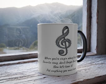 Customizable Song Lyric Color Morphing Mug