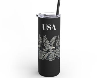 Custom USA Tumbler 4th of July Holiday Mug Personalized Drinkware for July 4th