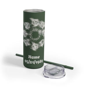 Custom Zodiac Calendar Tumbler, Zodiac Sign Tumbler, Customizable Astrology Tumbler