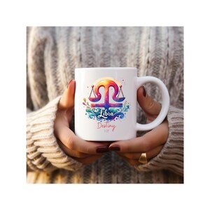 Custom Libra Zodiac Sign Coffee Mug Libra Astrology Mug Horoscope Teacup