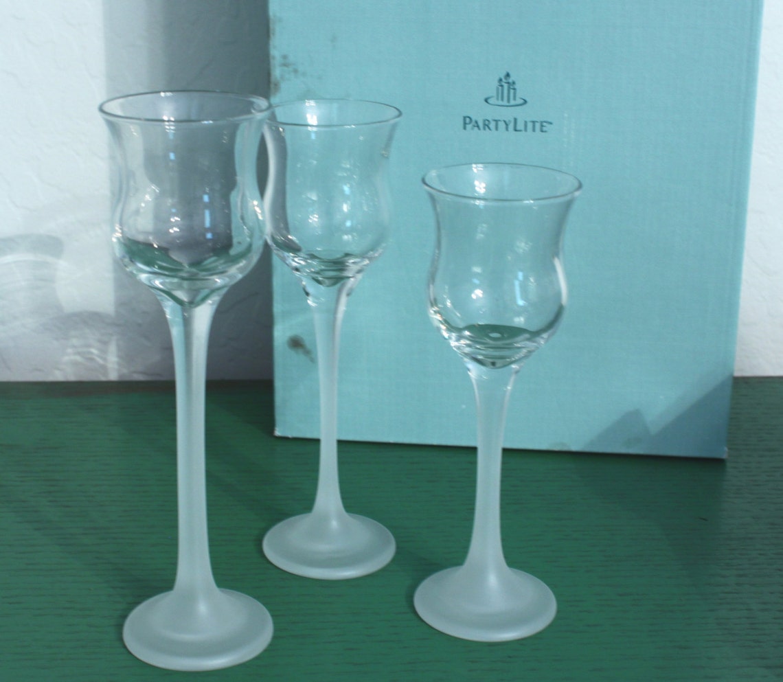 New in Box Partylite Glass Votive Holder Set of 3 P9248 Etsy