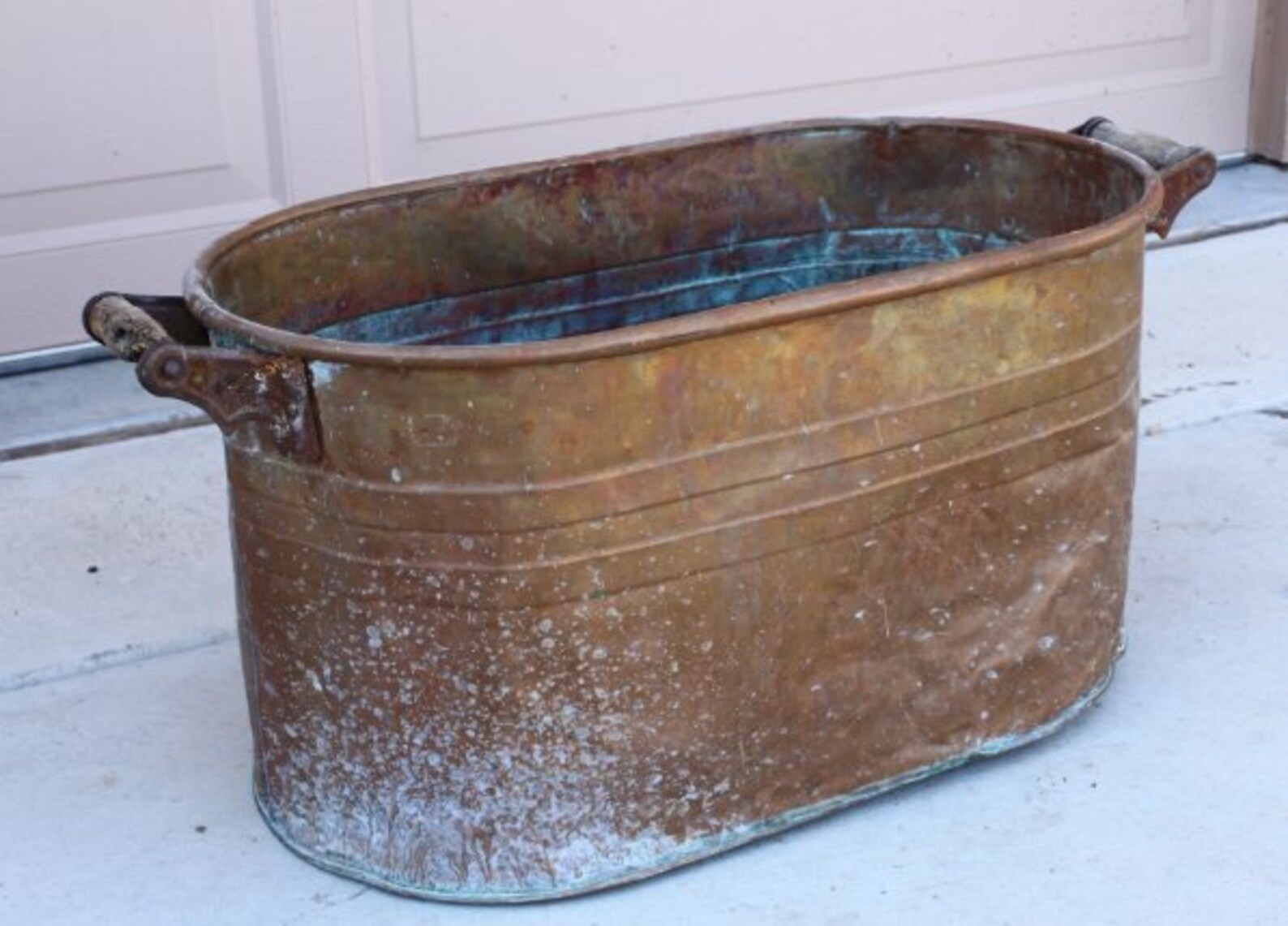 Antique Copper Boiler Wash Tub Laundry Bucket with Wooden Etsy
