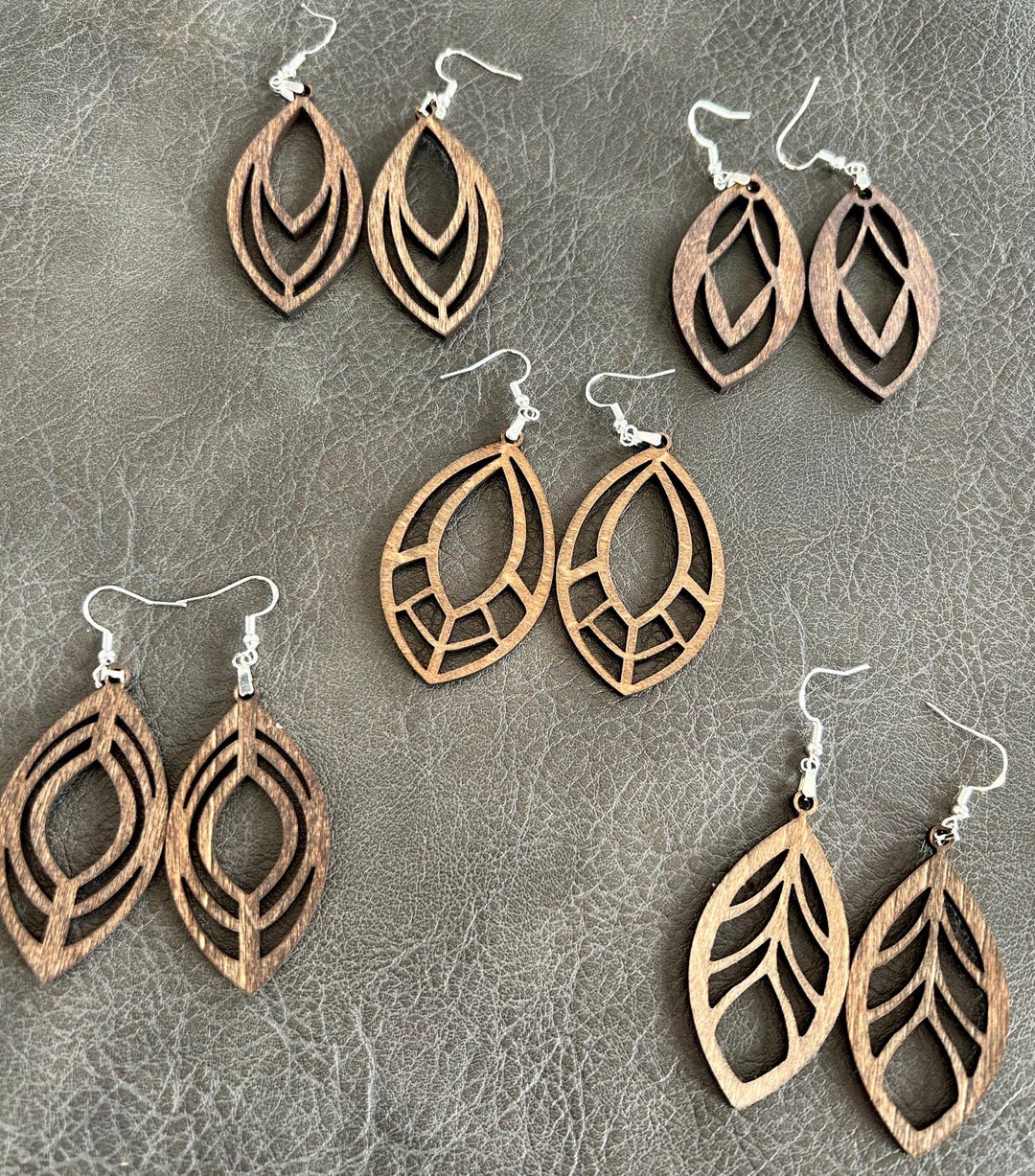 Laser Cut Baltic Birch Oval Earrings Lightweight Wood Dangles Etsy — free download