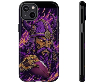 Funda para iPhone de los Minnesota Vikings: Arte feroz de un fanático del fútbol americano