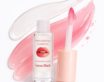 Brillo labial que cambia de color según el pH – Colorete de cacao hidratante orgánico – Brillo labial vegano