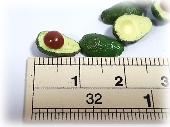 Dollhouse miniature 40 pieces of Half Avocados 20with Pip and 20with hole Size L 
