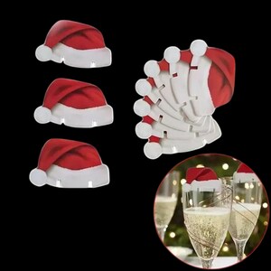 10/20/30 STKS Kerstbeker Kaart Nieuwjaarscadeau Kerstversiering Kerstmuts Wijnglas Decor Ornamenten