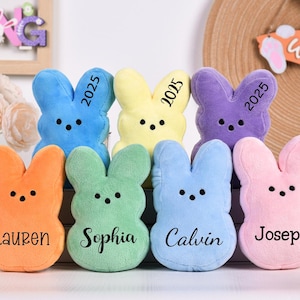 Personalisierte Ostern gefüllt, Ostern Peeps Bunny Plüschtier, personalisierte, personalisierte Osterhase Peep, personalisierte Peeps Stofftier,