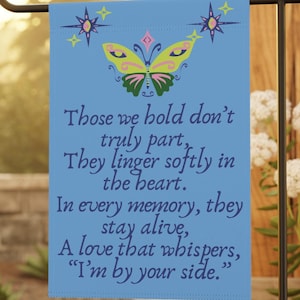 Memorial Garden & Yard Banner, Unique bereavement gift, gift for someone grieving, garden flag for &quot;in memorial&quot;, remembrance yard flag