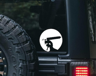 J.E.Products 5in Berserk Full Armor Moon Silhouette Vinyl Sticker for Trucks, Cars, laptops, & More.