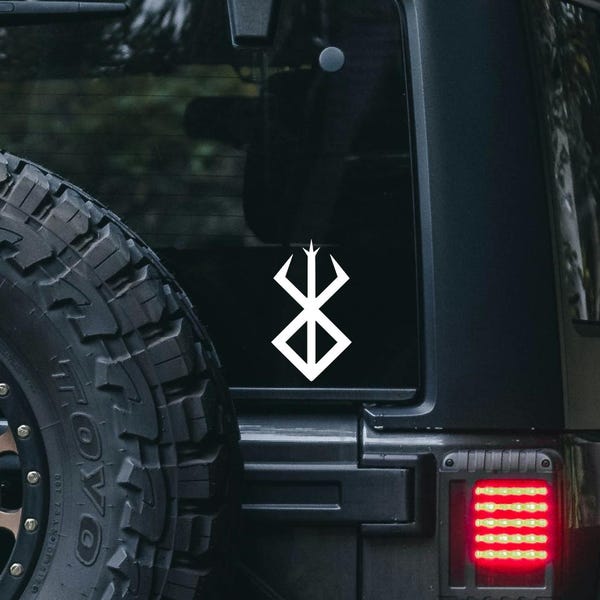 J.E.Products 5in Berserk Curse Mark Vinyl Sticker for Trucks, Cars, laptops, & More.