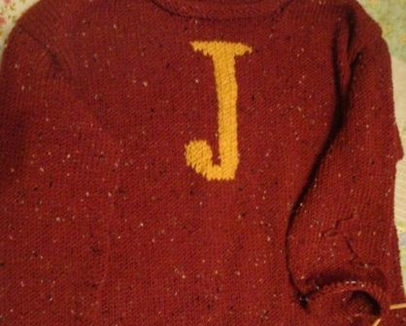 Custom hand knit Weasley Sweater image 2