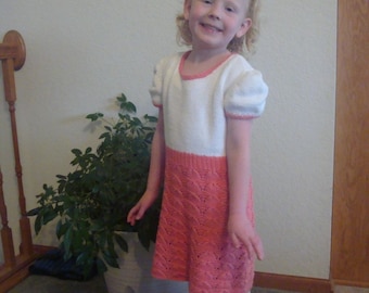 Hand knit Little girl  dress