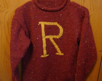 Custom hand knit Weasley Sweater